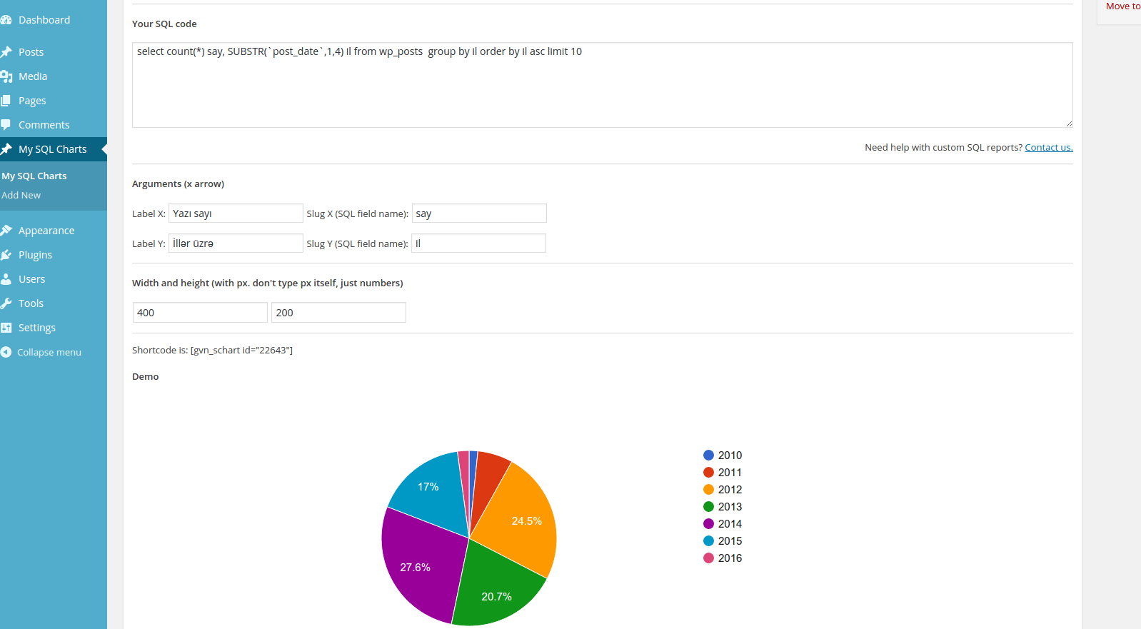 Mysql Chart Builder